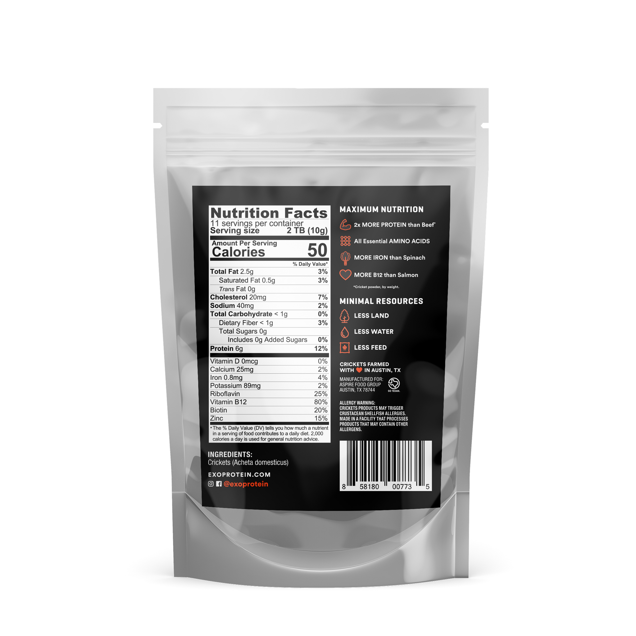 Acheta (Cricket) Powder - 1/4 Pound -